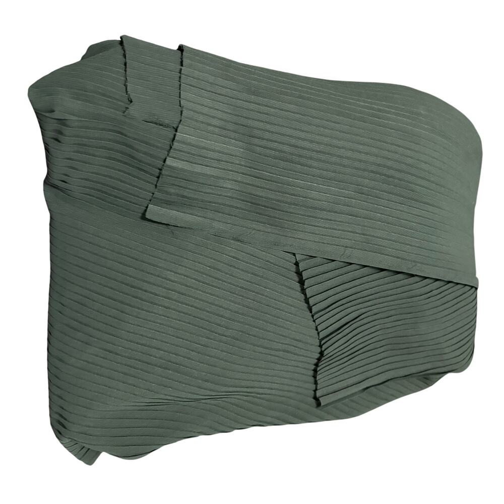 Dark Green Accordion Pleated Chiffon Fabric Mood Polyester 60" x 58" Sewing